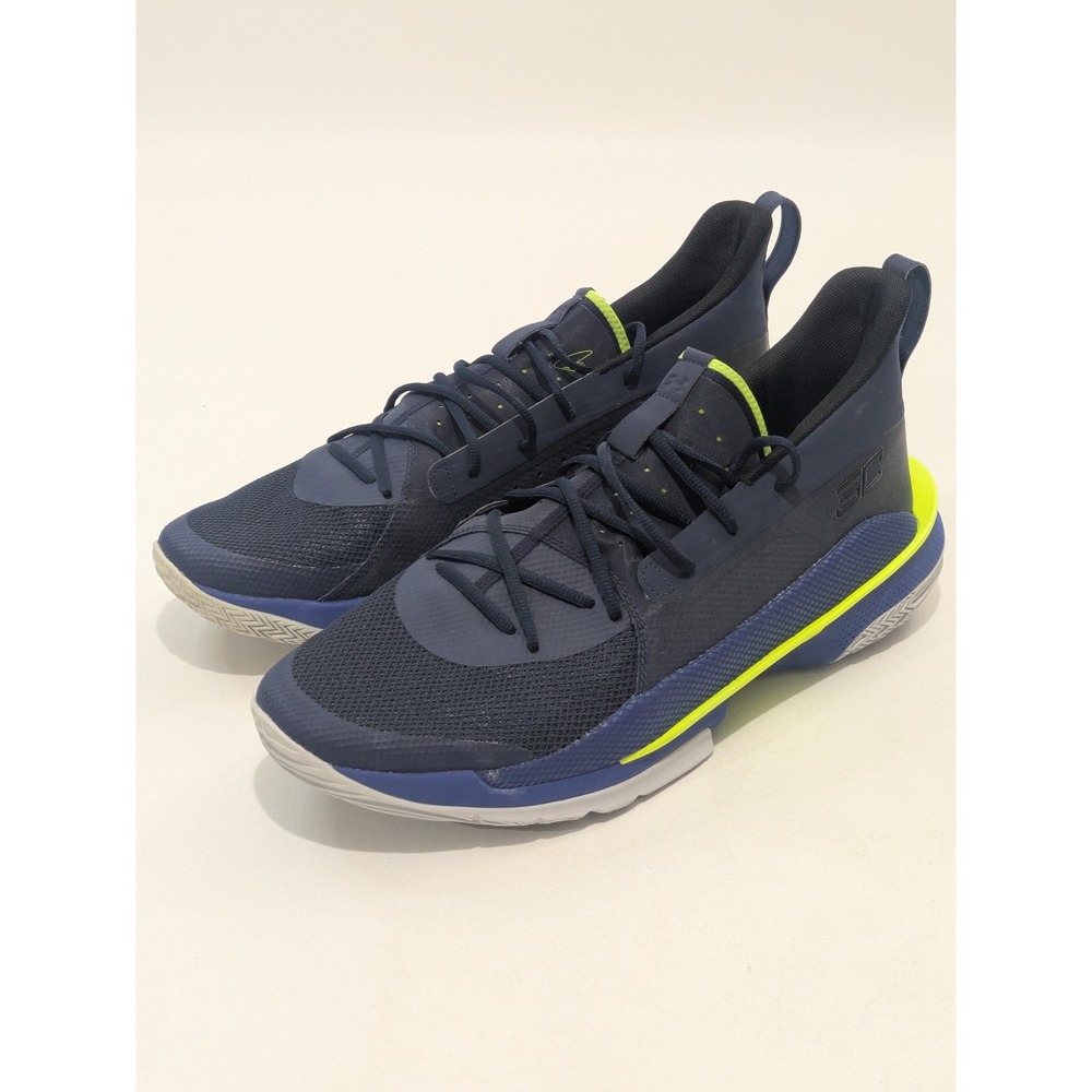 Under Armour Curry 7 Dub Nation Navy/Neon 3021258-405 Men's Size 16